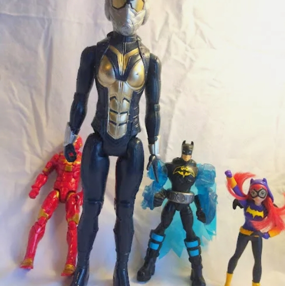 Other - LOT OF 4 Marvel Action Figures Wasp Titan Hero Series, Batman+ 5" to 12" 2011-17